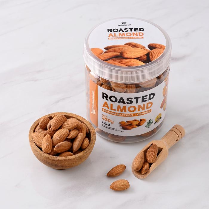 

Kacang Almond Panggang Kupas Premium Organik Roasted Almond Original Natural bakulsaudi
