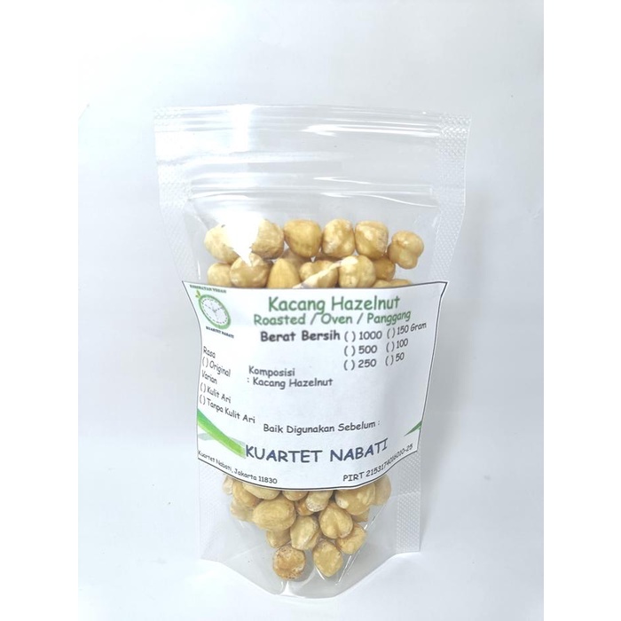 

100gr Roasted Hazelnut Tanpa Kulit Ari - Kacang Hazelnut - Rasa Original - Oven - Panggang - Matang