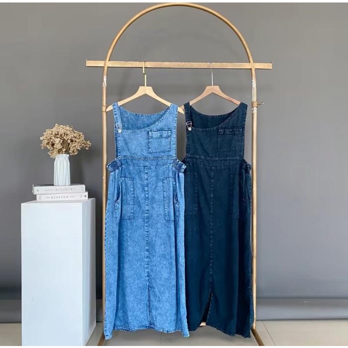 Tergacor Kirana overall jeans L dan XXL wanita cargo murah terbaru OVERALL CARGO Panjang Terbaik