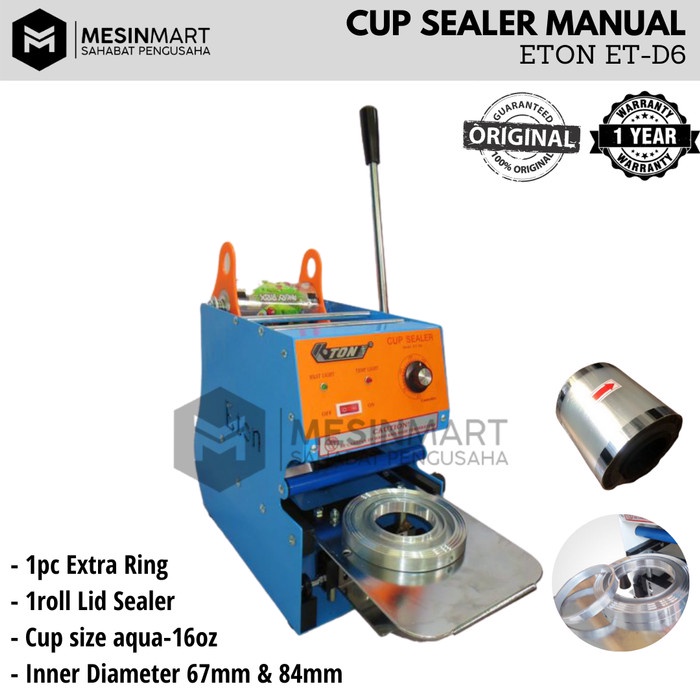 JAYAmart- Cup Sealer Eton ET D6 + Gratis 1 roll lid sealer