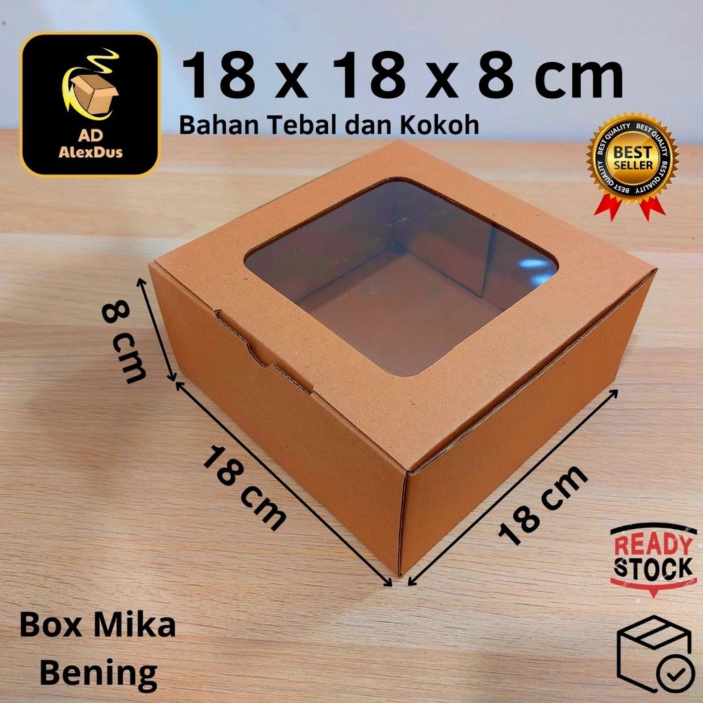 

Kardus Mika 18 x 18 x 8 cm Model Diecut | Kotak Box Dus Hampers Kue Snack Parcel
