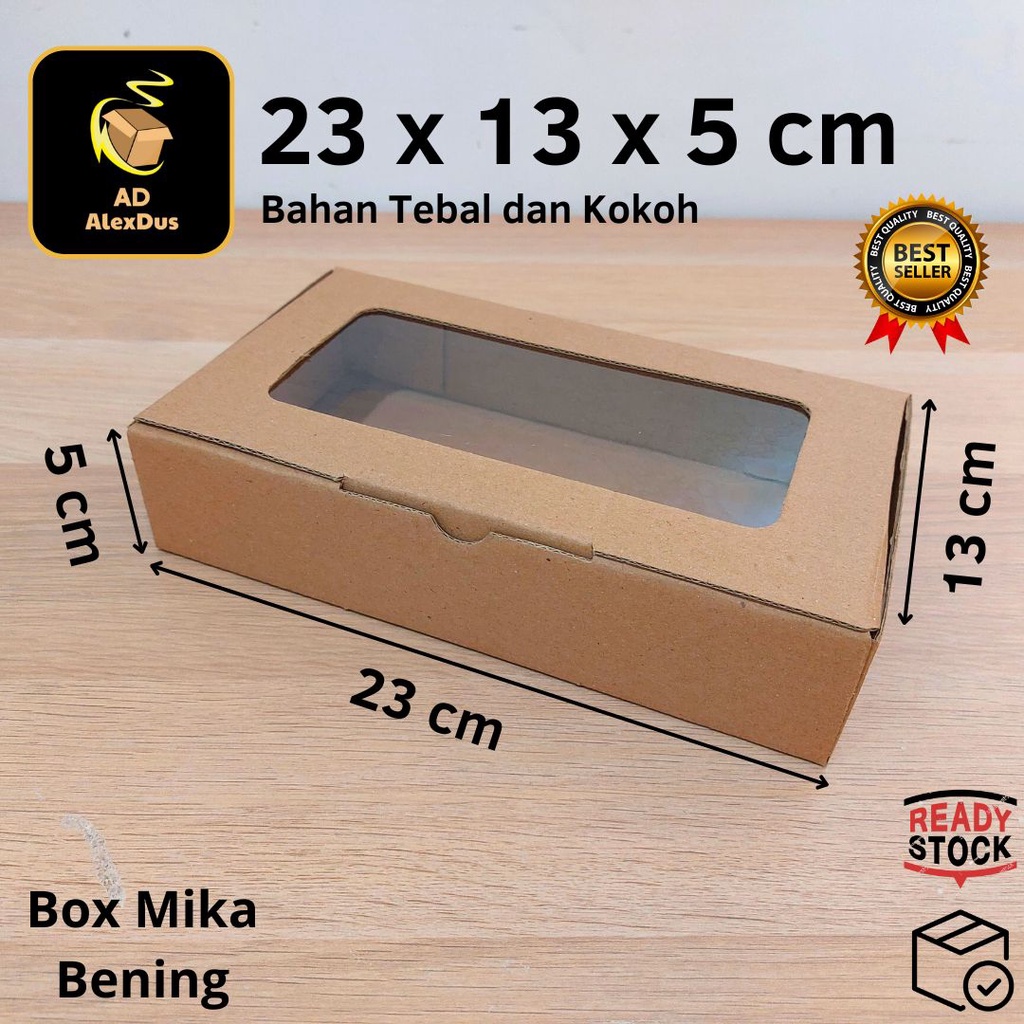 

Kardus Mika 23 x 13 x 5 cm Model Diecut | Kotak Box Dus Hampers Kue Snack Parcel