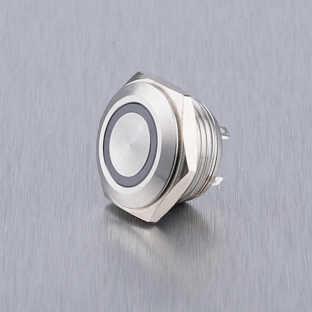 SALE ABILKEEN 16MM Flat Head Momentary Push Button Switch 1NO Ultra-Thin Push Button with LED Ring I