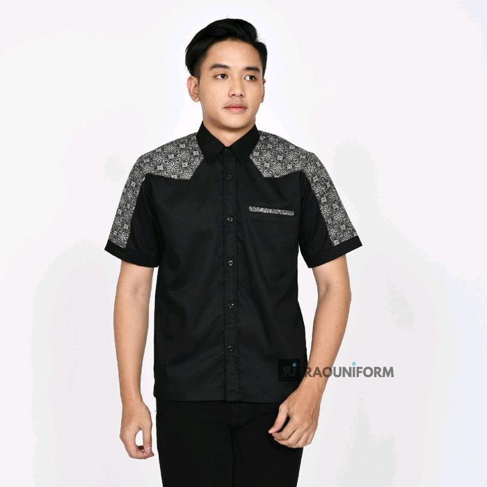Kemeja Batik Pria/Seragam Kerja Kombinasi Batik/Baju Memeja Pria Dan Wanita/Seragam Kerja