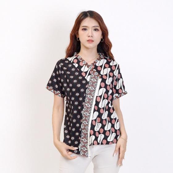 Baju Atasan Blouse Batik Kimono Wanita 634