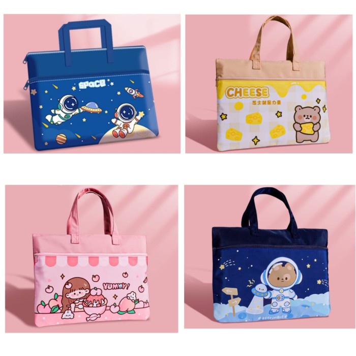 TAS FOLDER DOKUMEN ANAK TAS SEKOLAH TAS LES TOTE BAG TAS JINJING