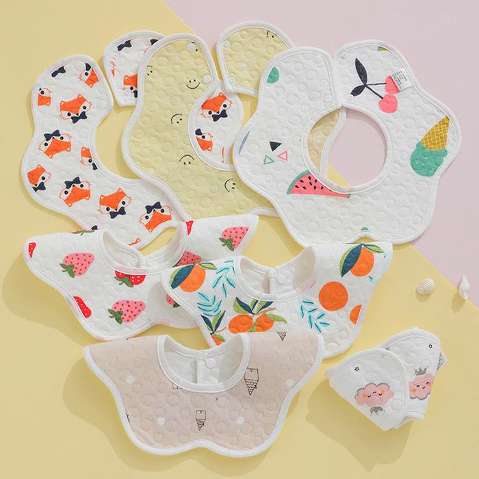 ..... Celemek Bayi Anti Muntah Bib Slabber Handuk Air Liur Baby Bahan Katun Celemek Makan Bayi