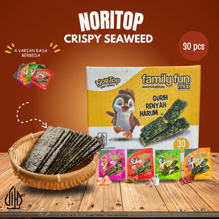 

..... Noritop Crispy Seaweed Rumput Laut Halal Nori Crispy Ada 4 Varian Rasa Mix Isi 30 Pcs Kemasan