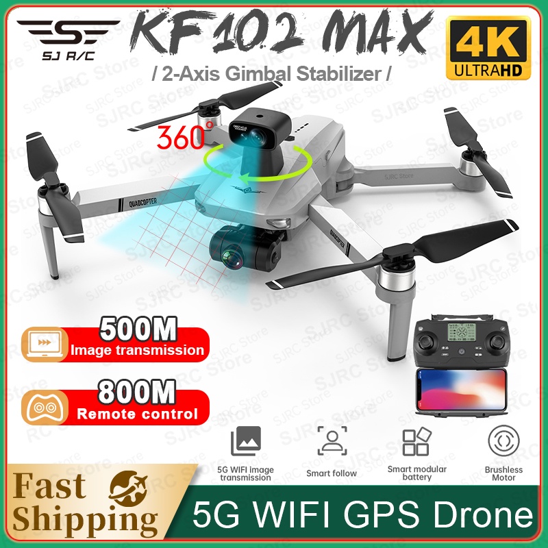 Sjrc Kf102 Gps Drone 4K Profesional 2-Axis Gimbal Fpv Dones With Brushless Foldable Kf102 Max Rc