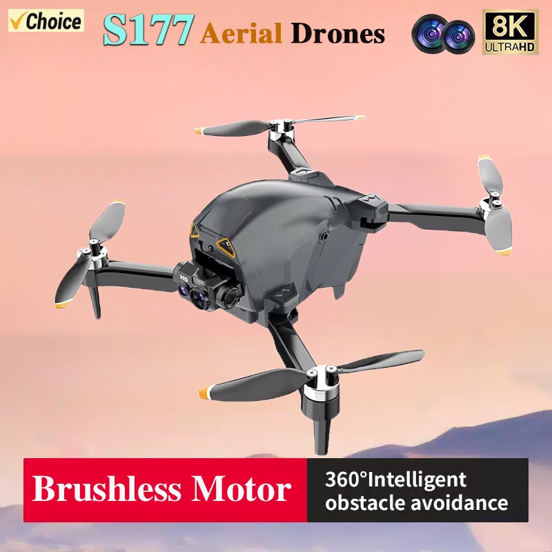 S177 Rc Mini Drone With 8K Camera Hd Professional Intelligent Obstacle Avoidance Brushless Motor