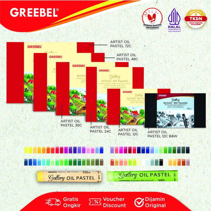 

Greebel Crayon Krayon Artist Oil Pastel / Krayon Oil Pastel / Mewarnai / Menggambar / Crayon Sekolah