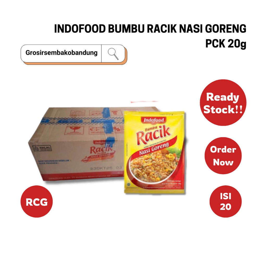 

INDOFOOD BUMBU RACIK NASI GORENG PCK 20g - 1 Dus - Kota Bandung