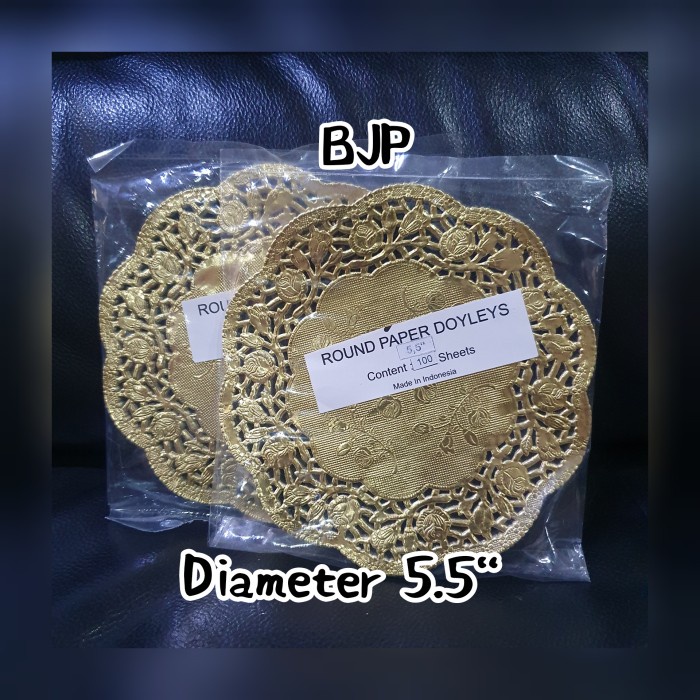PAPER DOILIES, KERTAS RENDA MOTIF WARNA EMAS / FOOD GRADE.