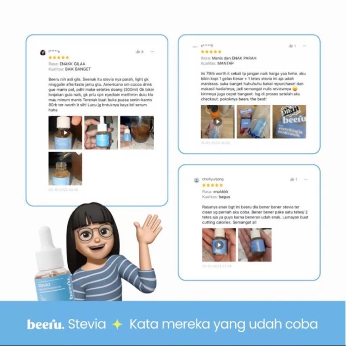 

(Best) Beeru sweetener 15ml - gula stevia cair dari daun stefia diet diabetes