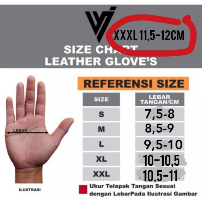 [Good] sarung tangan kulit asli motor half pria ready big size jumbo XXL