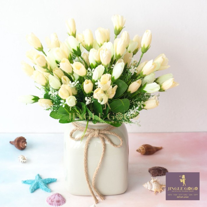 *TOP* BUNGA TULIP MINI ARTIFICIAL MAWAR KUNCUP PLASTIK HIASAN SESERAHAN A565