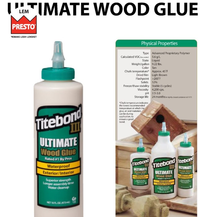 PREMIUM Titebond III Ultimate Lem Kayu Import USA 473 ml