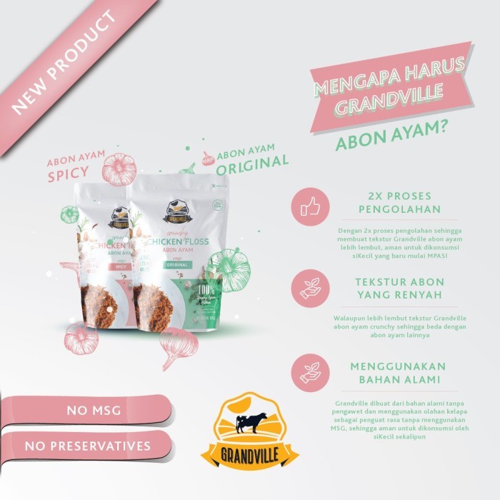 

(Good) GRANDVILLE Abon Sapi Ayam Asli 100g - Crunchy Beef Chicken Floss-Mpasi