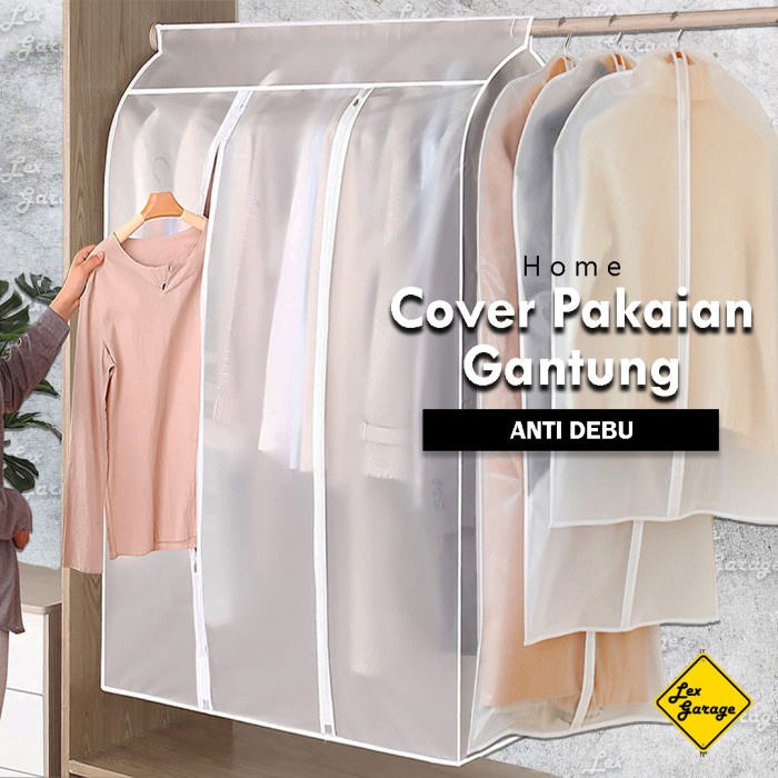 JTTOP" COVER PLASTIK BAJU GANTUNG PLASTIK PENUTUP PAKAIAN SARUNG BAJU JAS
