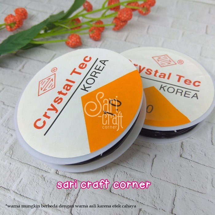 (Good) Senar Karet Crystal Tec Korea Hitam 1.0 Benang Tali Kenur Senar Karet