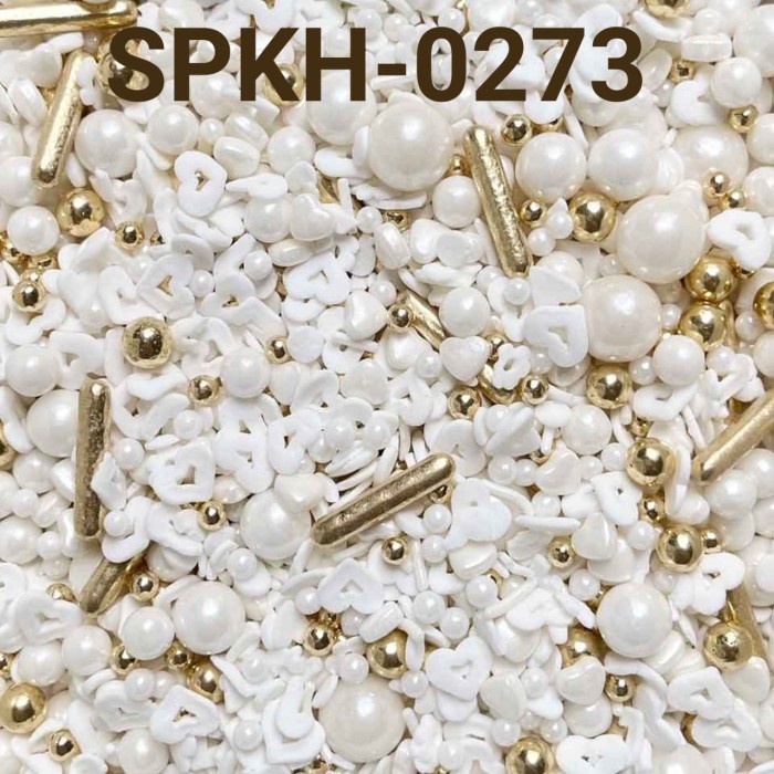 

Sale Terbatas Spkh-0273 Sprinkles Sprinkle Springkel 500Gr Putih Emas Mutiara Hati Aman