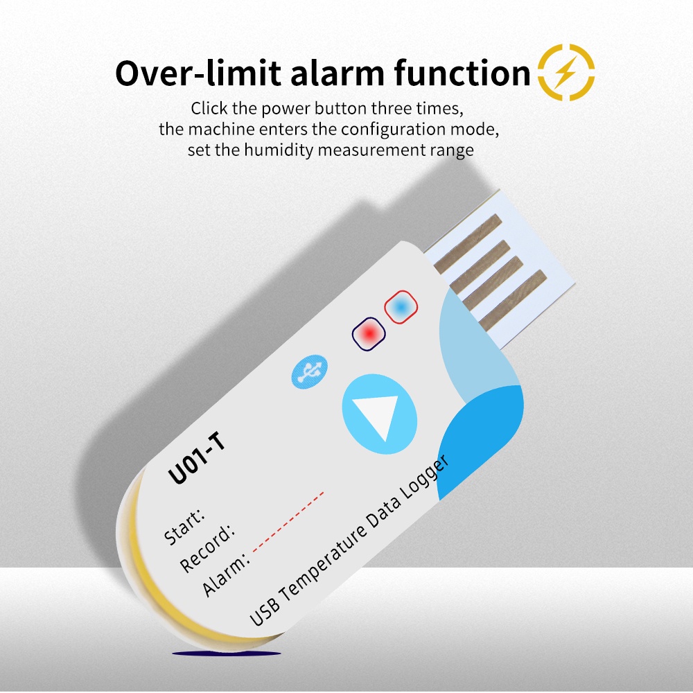 USB Temperature Data Logger Datalogger Recorder External Sensor 14400 Data Capacity High Precision D