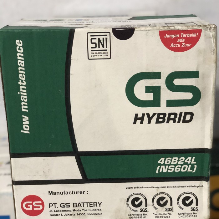 Aki Gs Astra Ns60L Hybrid 45Ah