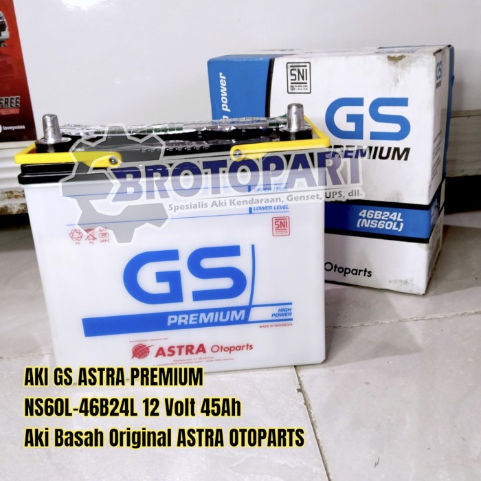 Aki Mobil Suzuki Ertiga, Baleno, Aerio Accu Gs Astra Ns60L 12V 45Ah