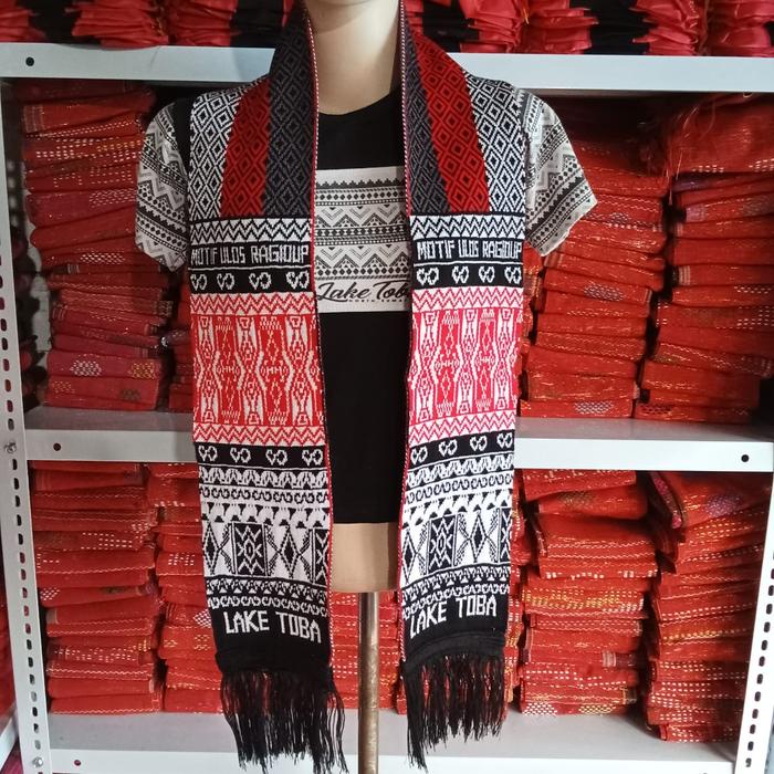 New Stola/Syal - Selendang Bahan Rajut Motif Etnik Batak - Souvenir Batak Termurah