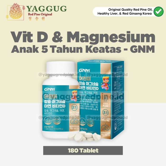 Vitamin D Dan Magnesium Anak Umur 5 Tahun Lebih Gnm Korea 180 Tablet