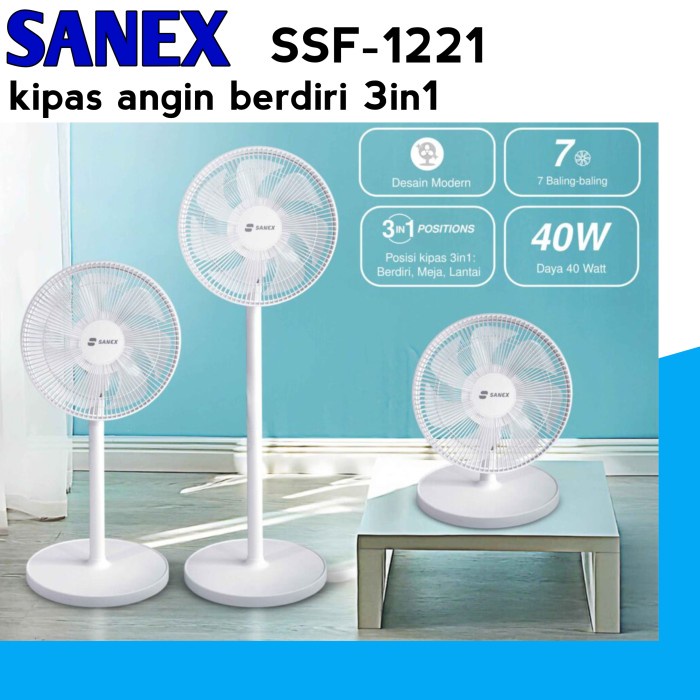 SANEX SSF-1221 Kipas angin sanex berdiri 2in1/3in1.kipas angin 12inch
