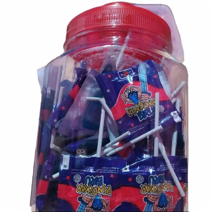 

Permen Pendekar biru Toples @100 pcs Candy Food Snacks Makanan