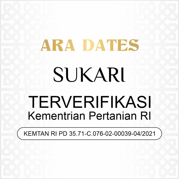 

Kurma Sukari ARA DATES 1kg Original