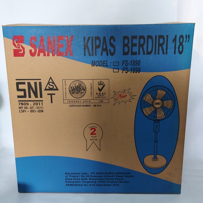 Kipas Angin Berdiri 18 Inch Sanex / Stand Fan Sanex / Kipas Berdiri