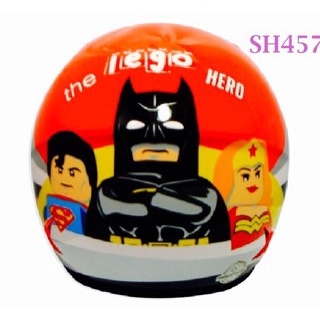 helm anak impor LEGO batman superman wonderwoman red merah