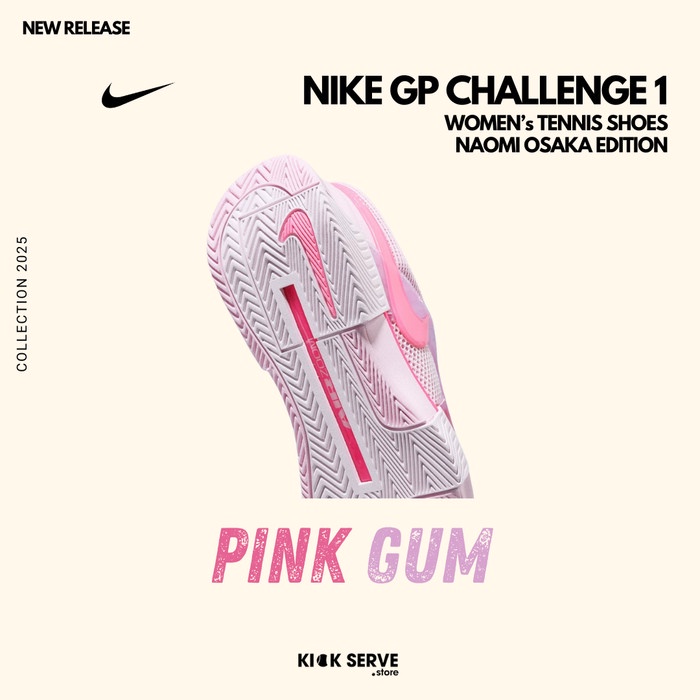 NIKE ZOOM GP CHALLENGE 1 - PINK GUM WOMEN TENNIS SHOES SEPATU TENNIS WANITA TERBARU