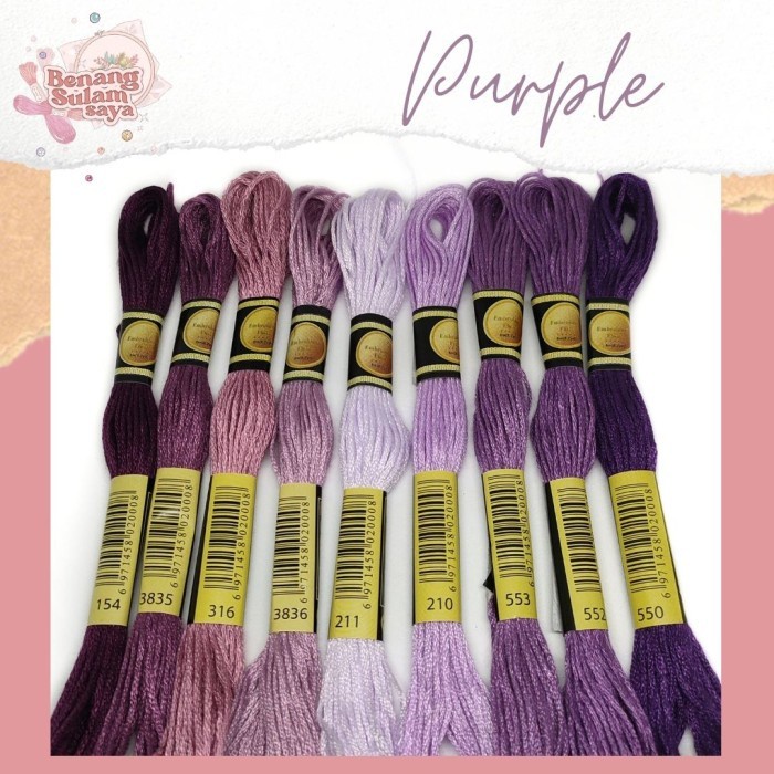 [BestSeller] Benang Sulam / Kristik CXC Import (kode DMC) Seri Warna PURPLE