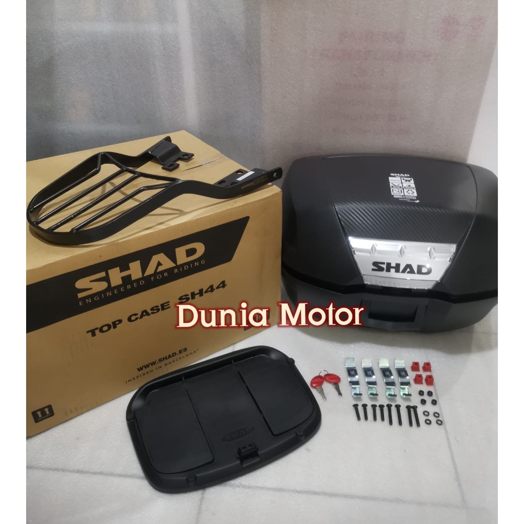 BOX MOTOR SHAD SH 44 SH44 COVER CARBON 44 LITER COCOK UNTUK NMAX PCX ADV LEXI VIXION CB150 TIGER