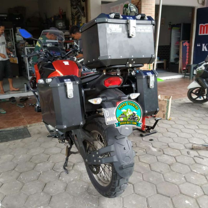 Side Box Alumunium Pannier Badak Hitam 27liter Box Pannier Touring