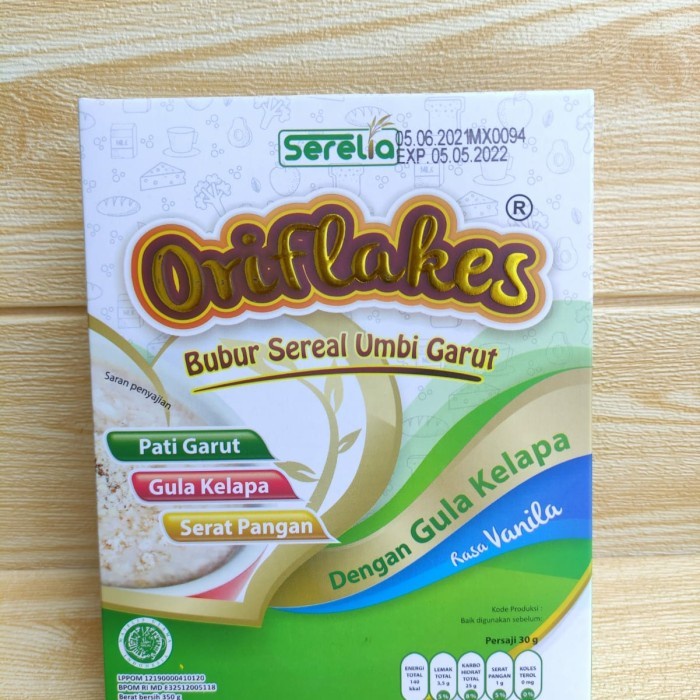 

(BestSeller) Oriflakes Umbi Garut 350 Gram, Oriflakes solusi asam lambung maag gerd