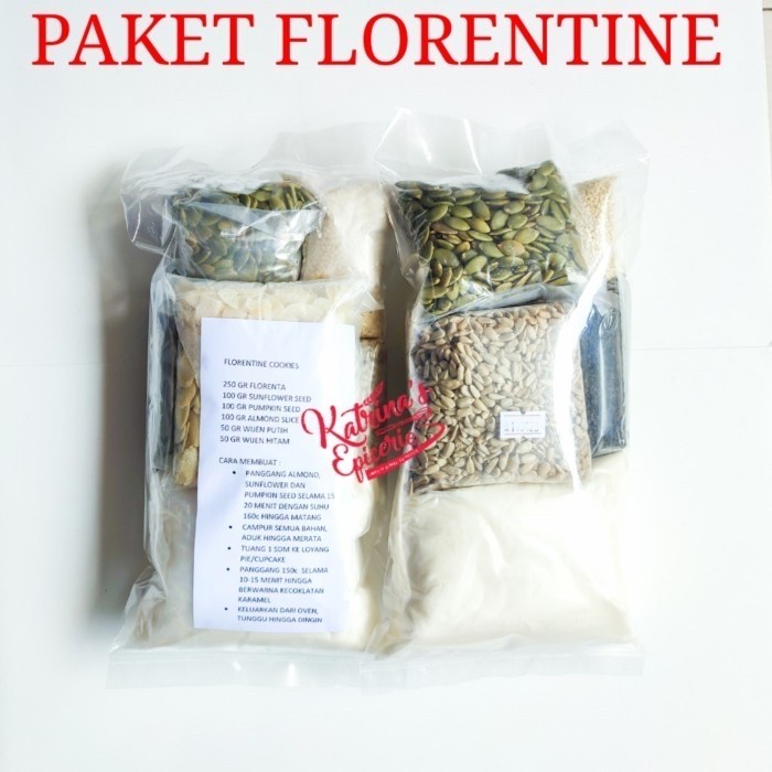 

Paket Florentine Cookies Kacang Mede Almond Wijen Kuaci Florenta Mix