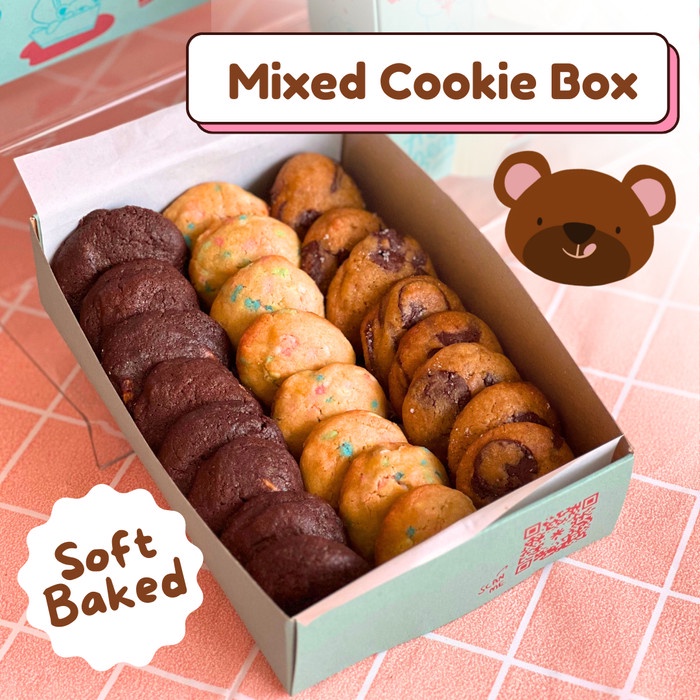

MIXED COOKIE BOX Soft Baked Cookies Kue Kering Coklat Chip Almond