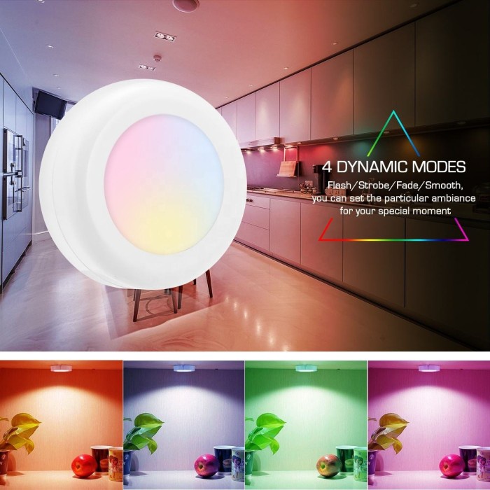 3 PCS Lampu LED Downlight Tempel Lemari RGB Wireless