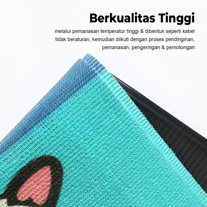 KESET KAKI BIHUN KARET TERAS RUMAH KOTORAN DEBU / KESET LANTAI RUANGAN, UKURAN 43 X 7 3 CM KARAKTER