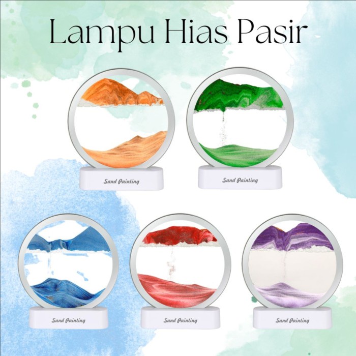 Lampu Hiasan Pasir Art Jam Hiasan Pasir Gerak Lampu Akrilik Meja
