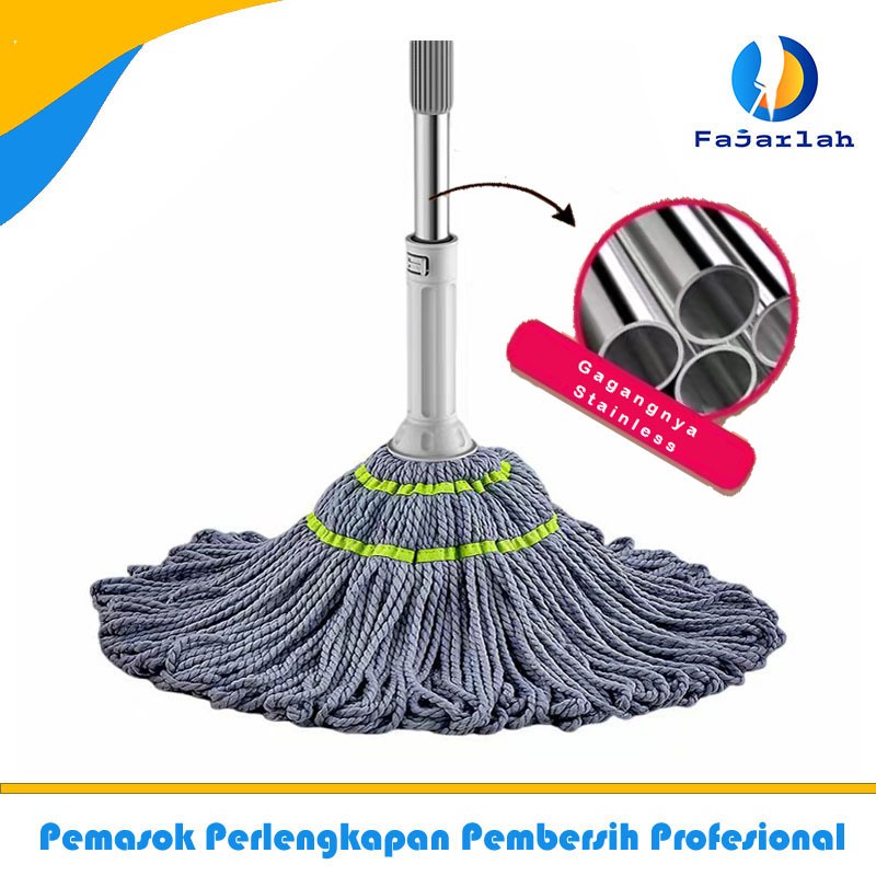 Ultra Praktis Twist Mop 1set alat kain lap pel lantai peras yang praktis untuk membersihkan lantai