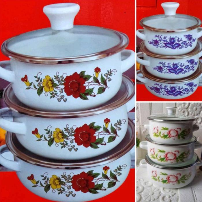 Panci reona bunga 3susun tutup kaca/panci bunga