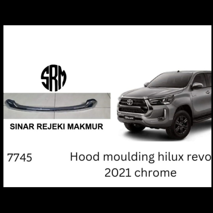 Garnis Hood List Kap Mesin Hilux Revo Rocco Chrome 2020 2021 2022 2023
