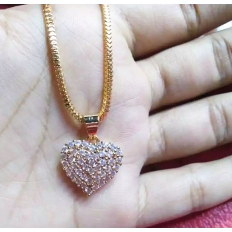 accDKI- kalung milano kecil set liontin love perhiasan wanita fashion pengganti emas aksesoris