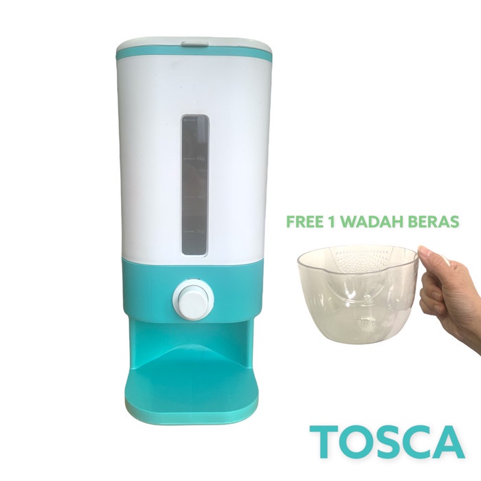 DISKON GOKIL Promo - Dispenser Beras Rice Storage Box Kapasitas 12kg Automatic Warna - Light Pink -